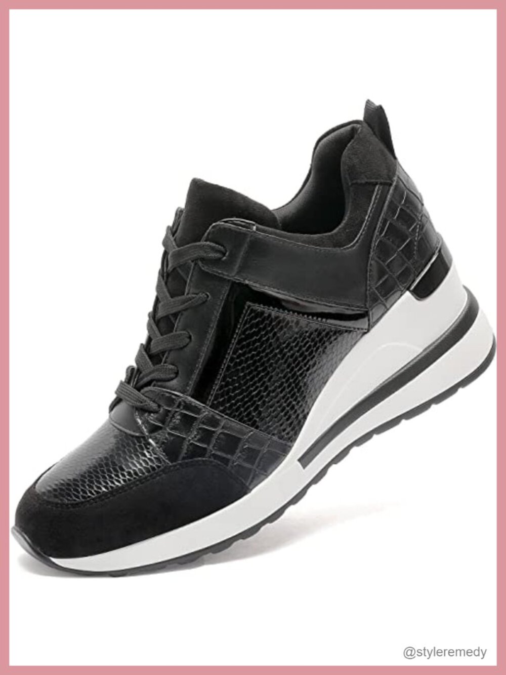 Wedge Sneakers for Women Lace Up Platform High Heel Fashion